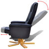 Picture of TV Recliner Armchair Artificial Leather with Footrest - Black