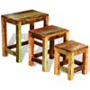 Picture of Vintage Antique-Style Nesting Tables Set of 3 - Reclaimed Wood