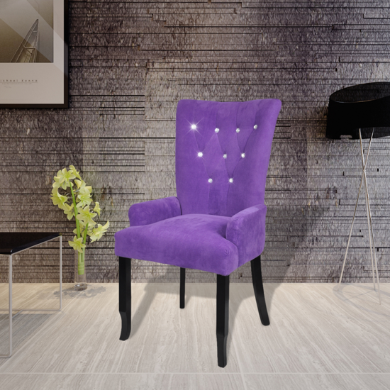 Picture of Dining Armchair Velvet Chair - Purple