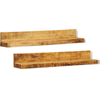 Picture of Wall Mounted Display Shelf - 2 pcs Solid Mango Wood