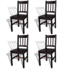 Picture of Wood Dining Chair - Brown 4 pcs