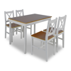 Picture of Wooden Table with 4 Wooden Chairs Furniture Set - Brown