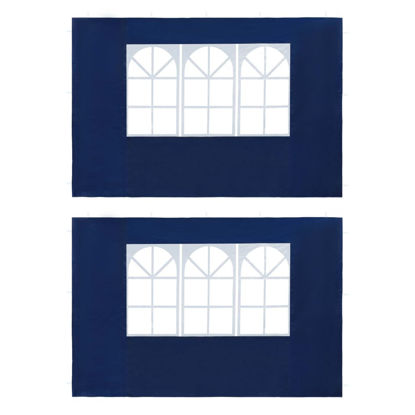 Picture of Outdoor Gazebo Replacement Sidewalls with Window - 2pcs Blue