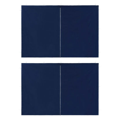 Picture of Outdoor Gazebo Replacement Sidewalls with Zipper - 2pcs Blue