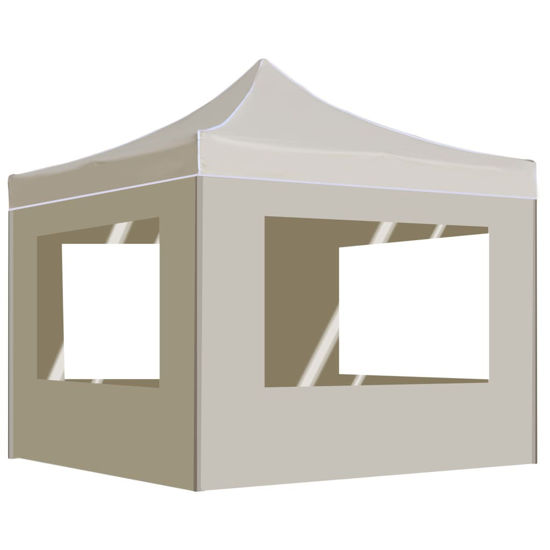 Picture of Outdoor Folding Aluminum Gazebo Tent with Walls - Cream