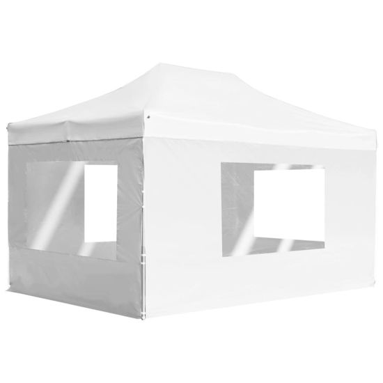 Picture of Outdoor Folding Aluminum Gazebo Tent with Walls - White