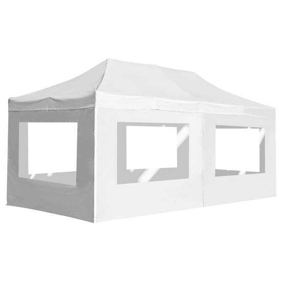 Picture of Outdoor Folding Aluminum Gazebo Tent with Walls - White