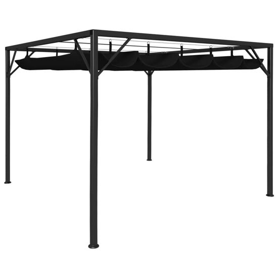 Picture of Outdoor Gazebo Canopy with Retractable Roof - Anthracite