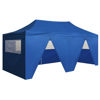 Picture of Outdoor Steel Gazebo Folding Party Tent with 4 Sidewalls - Blue