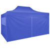 Picture of Outdoor Steel Gazebo Folding Party Tent with 4 Sidewalls - Blue