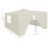 Picture of Outdoor Gazebo Folding Tent with 4 Sidewalls - Cream