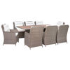 Picture of Outdoor Dining Set with Cushions 9 Piece - Brown