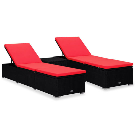 Picture of Outdoor Loungers with Table - Black