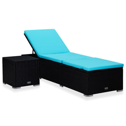 Picture of Outdoor Lounger with Table - Blue