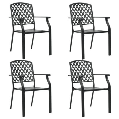 Picture of Outdoor Chairs Mesh - Black 4 pc