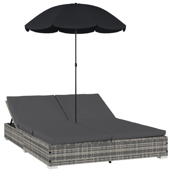 Picture of Outdoor SunBed with Umbrella - Gray