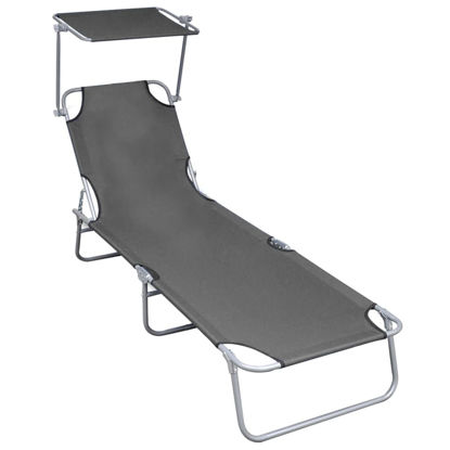 Picture of Outdoor Folding Lounger - Gray