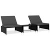 Picture of Outdoor Loungers with Table - Black