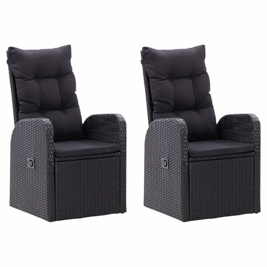 Picture of Outdoor Reclining Chairs - 2 pcs Black