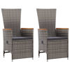 Picture of Outdoor Patio Reclining Chairs - 2 pcs Gray