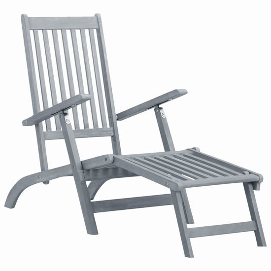 Picture of Outdoor Deck Chair with Footrest - Grey