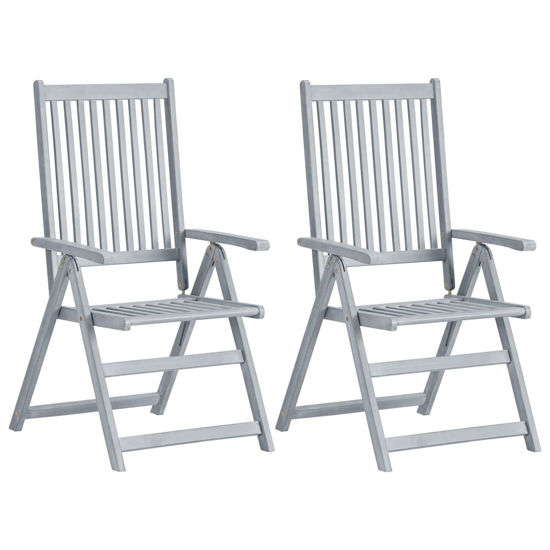 Picture of Outdoor Reclining Chairs - 2 pcs Gray
