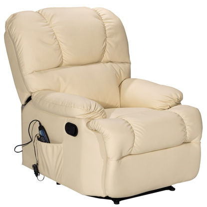 Picture of Recliner Heated Massage Chair With Control Beige