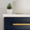 Picture of Lucera 24" Royal Blue Wall Hung Vessel Sink Modern Bathroom Vanity w/ Medicine Cabinet