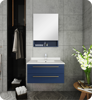 Picture of Lucera 30" Royal Blue Wall Hung Modern Bathroom Cabinet w/ Top & Undermount Sink