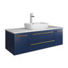 Picture of Lucera 48" Royal Blue Wall Hung Modern Bathroom Cabinet w/ Top & Vessel Sink