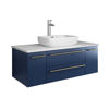 Picture of Lucera 42" Royal Blue Wall Hung Vessel Sink Modern Bathroom Cabinet