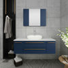 Picture of Lucera 48" Royal Blue Wall Hung Vessel Sink Modern Bathroom Cabinet