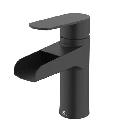 Picture of Single Hole Waterfall Bathroom Faucet - Matte Black