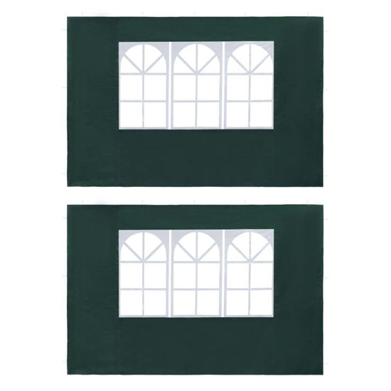 Picture of Outdoor Tent Sidewalls with Window - 2 pc Green