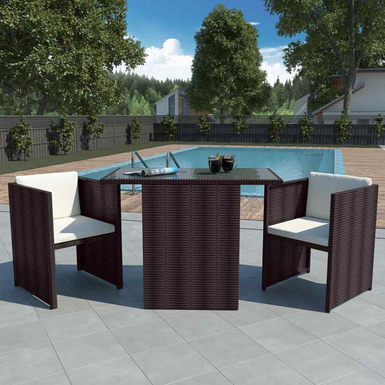 Picture of Outdoor Dining Bar Set - Brown