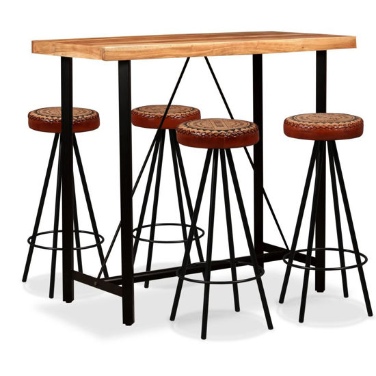 Picture of Wooden Bar Set with Chairs - 5 pc