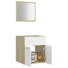 Picture of 16" Bathroom Furniture Set with Mirror - White and Sonoma Oak