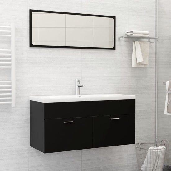 Picture of 39" Bathroom Furniture Set with Mirror - Black