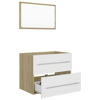 Picture of 23" Bathroom Furniture Set with Mirror - White and Sonoma Oak