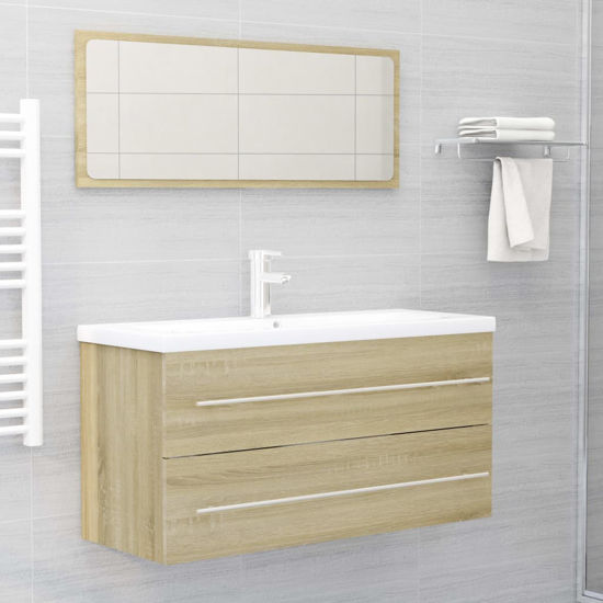 Picture of 39" Bathroom Furniture Set with Mirror - Sonoma Oak