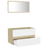 Picture of 31" Bathroom Furniture Set with Mirror - White and Sonoma Oak