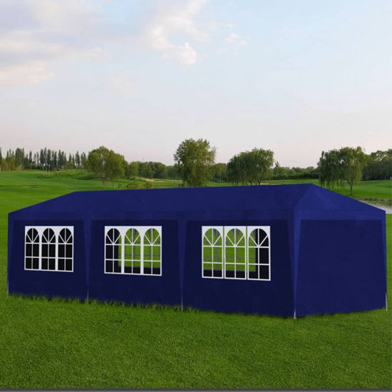 Picture of Outdoor Party Tent 10' x 30' with 8 Walls - Blue