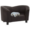Picture of Dog Faux Leather Sofa - Brown