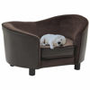 Picture of Dog Plush and Faux Leather Sofa - Brown