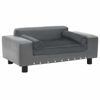 Picture of Dog Plush and Faux Leather Sofa - Gray