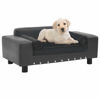 Picture of Dog Plush and Faux Leather Sofa - Dark Gray