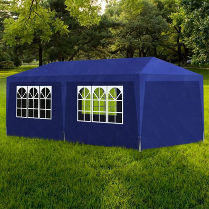 Picture of Outdoor Party Tent 10' x 20' with 6 Walls - Blue