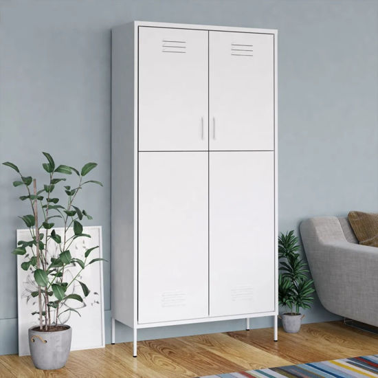 Picture of Industrial Steel Locker Steel Wardrobe Storage Cabinet 35" - White