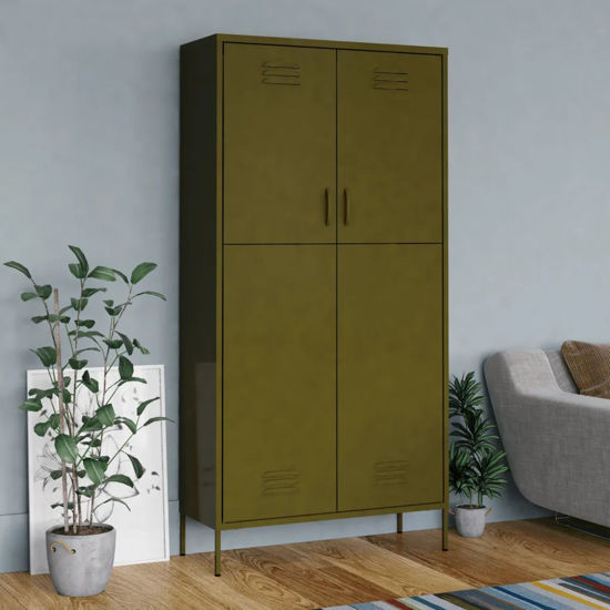 Picture of Industrial Locker Steel Wardrobe Storage Cabinet 35" - O Green