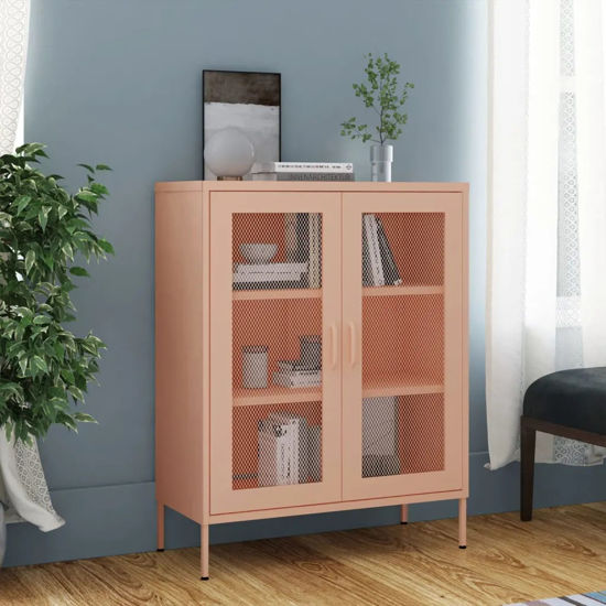 Picture of Steel Storage Cabinet with Display 31" - Pink